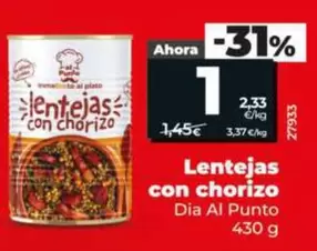 Dia Al Punto - Lentejas Con Chorizo 