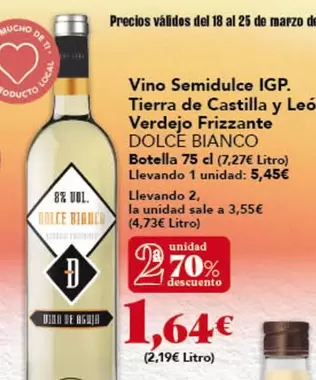 dolce bianco - Vino Semidulce Igp. Tierra De Castilla Y Leo Verdejo Frizzante