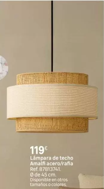 Lámpara De Techo Amalfi Acero/Rafia