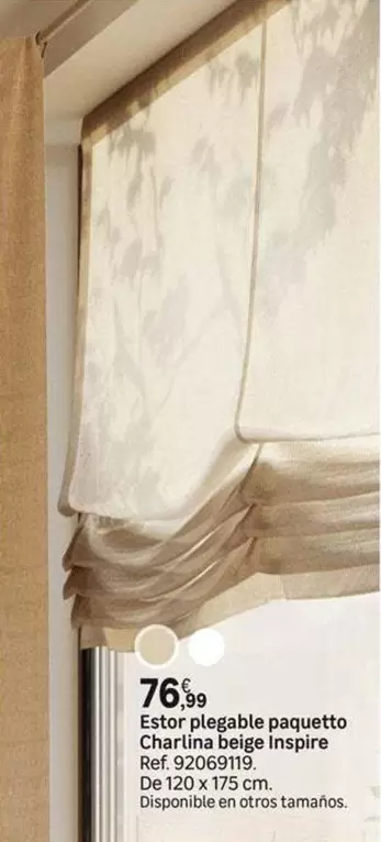 Estor Plegable Paquetto Charlina Beige Inspire