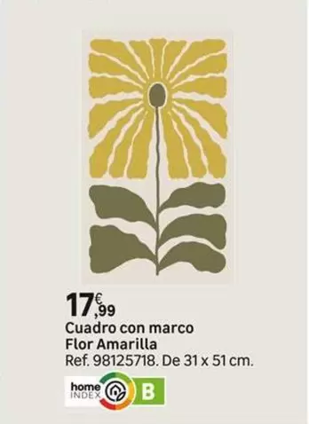 Cuadro Con Marco Flor Amarilla