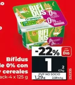 Dia - Bifidus Cremoso Doble 0% Con Nueces Y Cereales