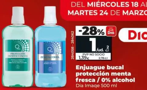 Dia Imaqe - Enjuague Bucal Protección Menta Fresca/0% Alcohol