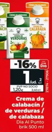 Dia Al Punto -  Crema De Calabacín/De Verduras/De Calabaza