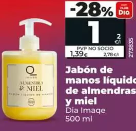 Dia Imaqe - Jabón De Manos Líquido De Almendras Y Miel