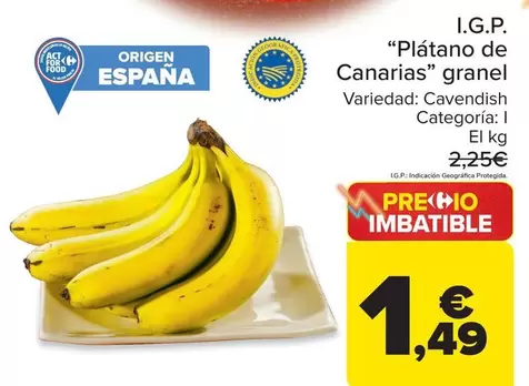 I.G.P. Platano De Canarias Granel