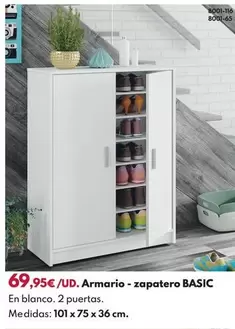 Zapatero-armario Basic Blanco - 101X75X36CM