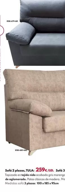 Sofá Tula 2 Plazas 100x145x95cm - Moca