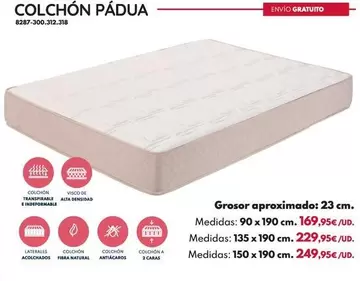 Colchón Muelles Padua Roll - 90x190x23cm