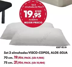 Set 2 Almohadas Visco-Copos Aloe Soja - 70cm