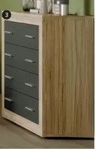 Cómoda Sara 4 Cajones 82x98x40cm - Pina/Trufa