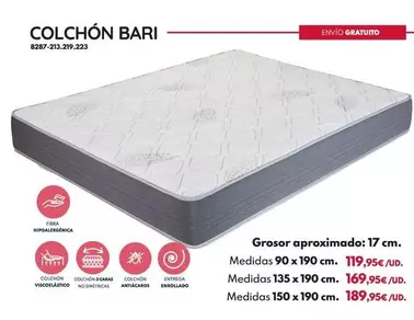 Colchón Bari Roll - 90x190x17cm