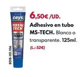 Ceys - Adhesivo En Tubo MS-TECH - Blanco