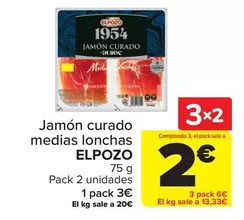 Elpozo - Jamon Curado Medias Lonchas