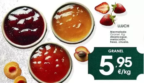 Lluch Mermelada Abaricoque, Melocoton, Fresa, Ciruela