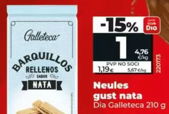 Dia Galleteca - Barquillos Sabor Nata