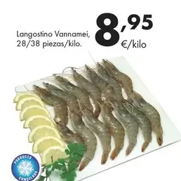 Langostino Vannamei, 28/38 Piezas/ Kilo
