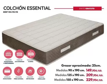 Colchón Essential Roll - 135x190x25cm
