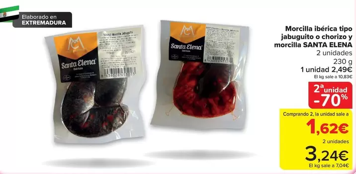 Elena - Morcilla Iberica Tipo Japguette O Chorizo Y Morcilla