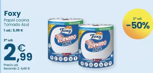 Foxy - Papel Cocina Tornado Azul