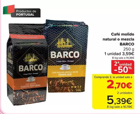 Barco - Café Molido Natural O Mezcla