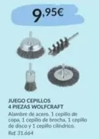 wolfcraft - Juego Cepillos 4 Piezas