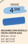Recambio Mini Rodillo Micro Crater Azul
