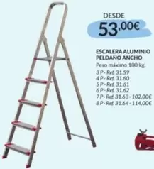 Escalera Aluminio Peldaño Ancho