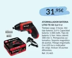 Atornillador Bateria Litio Te-Sd