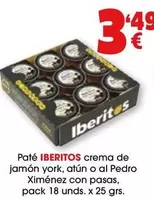 Ibéritos - Pate Crema De Jamon York, Atun O Al Pedro Ximenez Con Pasas