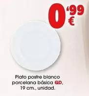 Plato Postre Blanco Porcelana Básica Qd