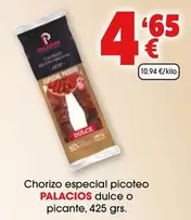 Palacios - Chorizo Especial Picoteo Dulce O Picante