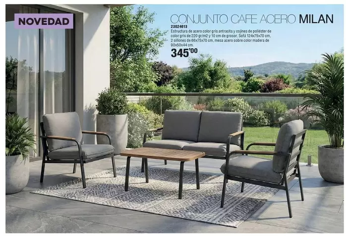 Conjunto Cafe Acero Milan
