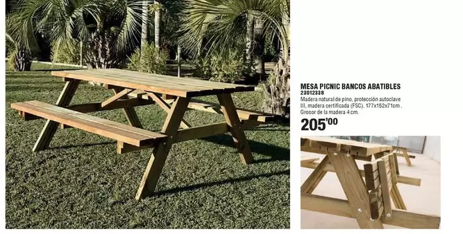 Mesa Picnic Bancos Abatibles
