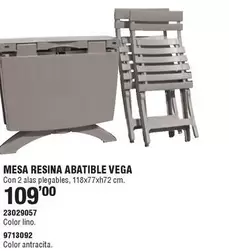 Mesa Resina Abatible Vega