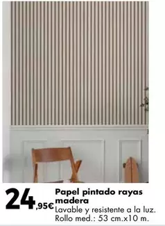 Papel Pintado Rayas Madera