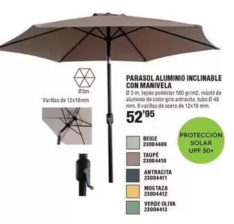 Parasol Aluminio Inclinable Con Manivela