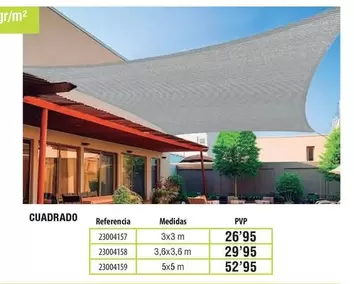 Toldo Vela Sombreo Polietileno Color Blanco Roto Cuadrado