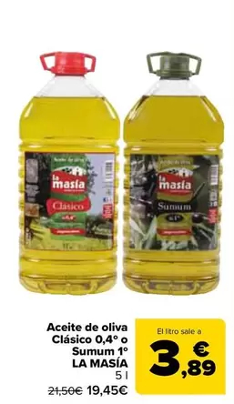 La Masía - Aceite De Oliva Clasico 0,4 O Sumum 1
