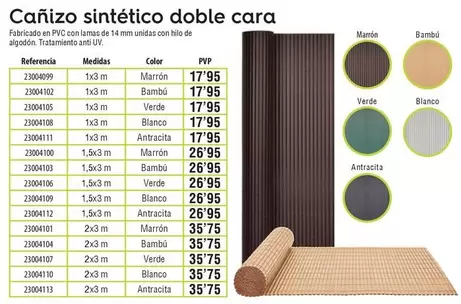 Canizo Sintético Doble Cara