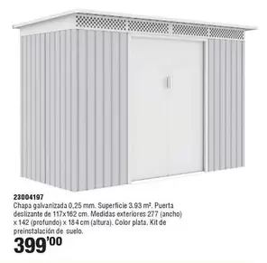 Chapa Galvanizada 0,25 Mm. Superficie 3.93 M. Puerta