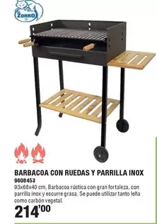 El Zorro - Barbacoa Con Ruedas Y Parrilla Inox