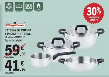 Magefesa - Bateria De Cocina 4 Piezas + 2 Tapas