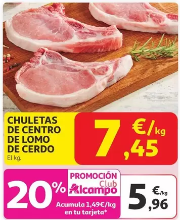 alcampo - Chuletas De Centro De Lomo De Cerdo