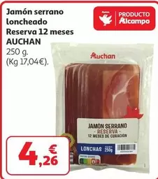 Auchan - Jamón Serrano Loncheado Reserva 12 Meses