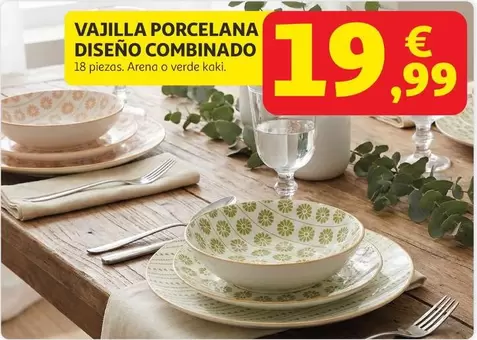 Vajilla Porcelana Diseño Combinado