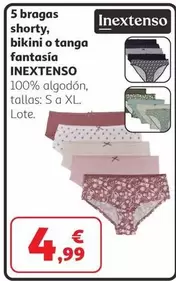 inextenso - 5 Bragas Shorty, Bikini O Tanga Fantasia