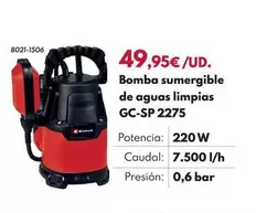 Einhell - Bomba Sumergible De Aguas Limplas GC-SP 2275