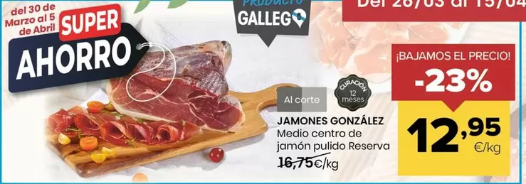 Jamones González - Medio Centro De Jamón Pulido Reserva