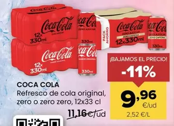 Coca-Cola - Refresco De Cola Original, Zero O Zero Zero